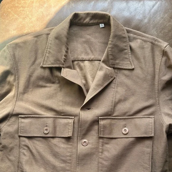 UNIQLO U x CHRISTOPHE LEMAIRE Unisex Jersey Shirt Jacket w/ Front Pockets Size L - Picture 11 of 15